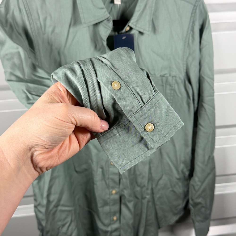 Lucky Brand Womens Sage Green Lyocell Utility Button Down Shirt 7WP4267 S NEW - Picture 5 of 6